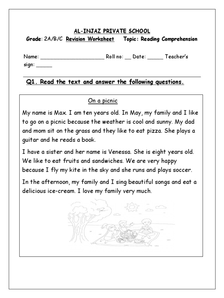 Revision worksheet g2 reading comprehension s1 pdf