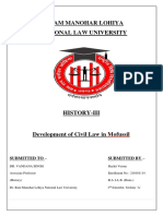 History Project - Development of Civil Law in Mofussil
