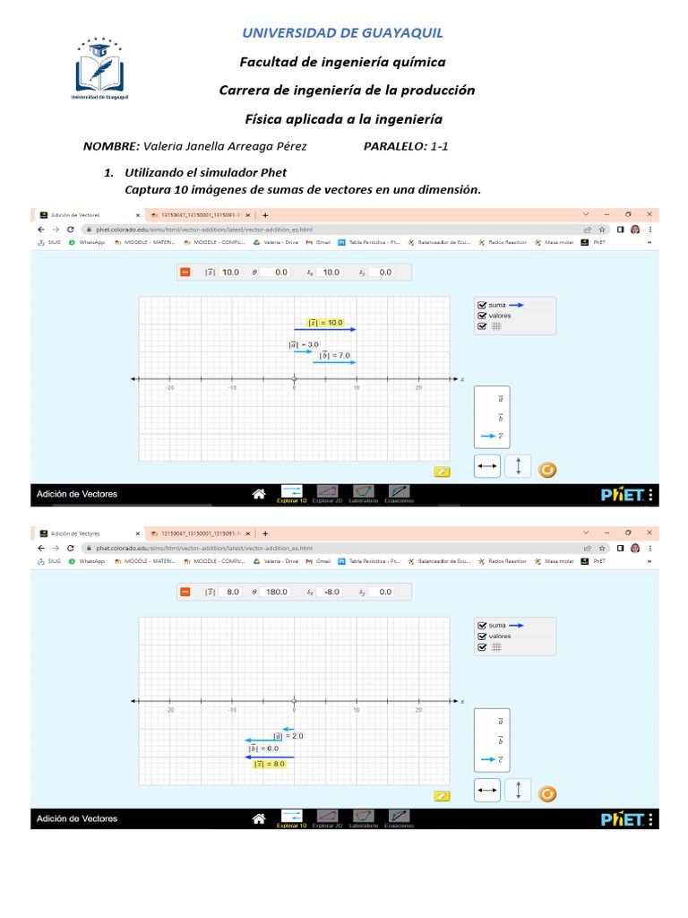 Imágenes de Sumas de Vectores con Phet | PDF | Ciencia y matemáticas