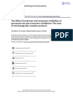 2020 The Effect of Endorser and Corporate Credibility On Perceived Risk and Consumer Confidence The Case of Technologically Complex Products