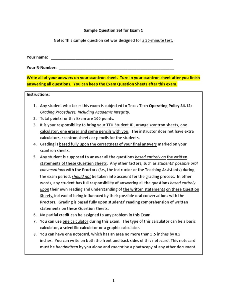 Ttu Phys 1408 Exam 1 Review Pdf Test Assessment Speed
