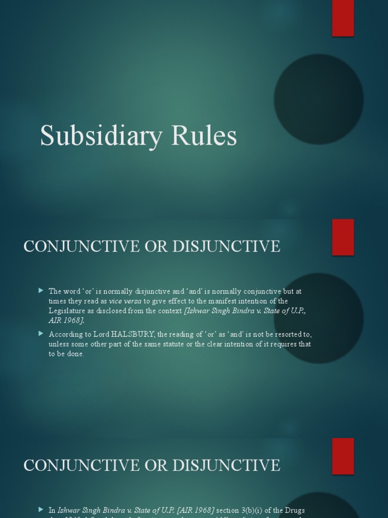 08 Subsidiary Rules | PDF | Statutory Interpretation | Legal Documents