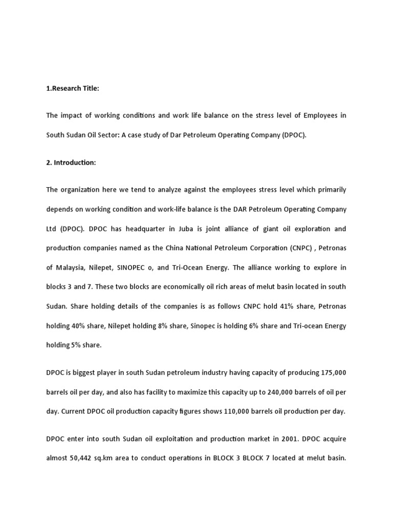 Work-Life Balance Impact on DPOC Employees | PDF | Occupational Stress ...