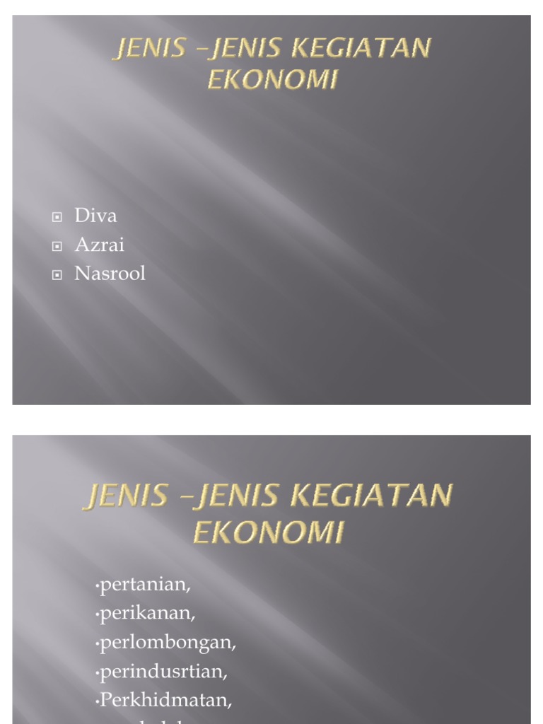Jenis Jenis Kegiatan Ekonomi Pdf