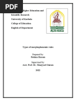 Types of Morphophonemic Rules (Syntax 3)