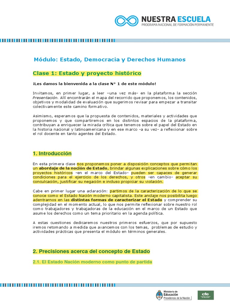 Estado, Democracia y Derechos Humanos | PDF | Estado (política) | Nación