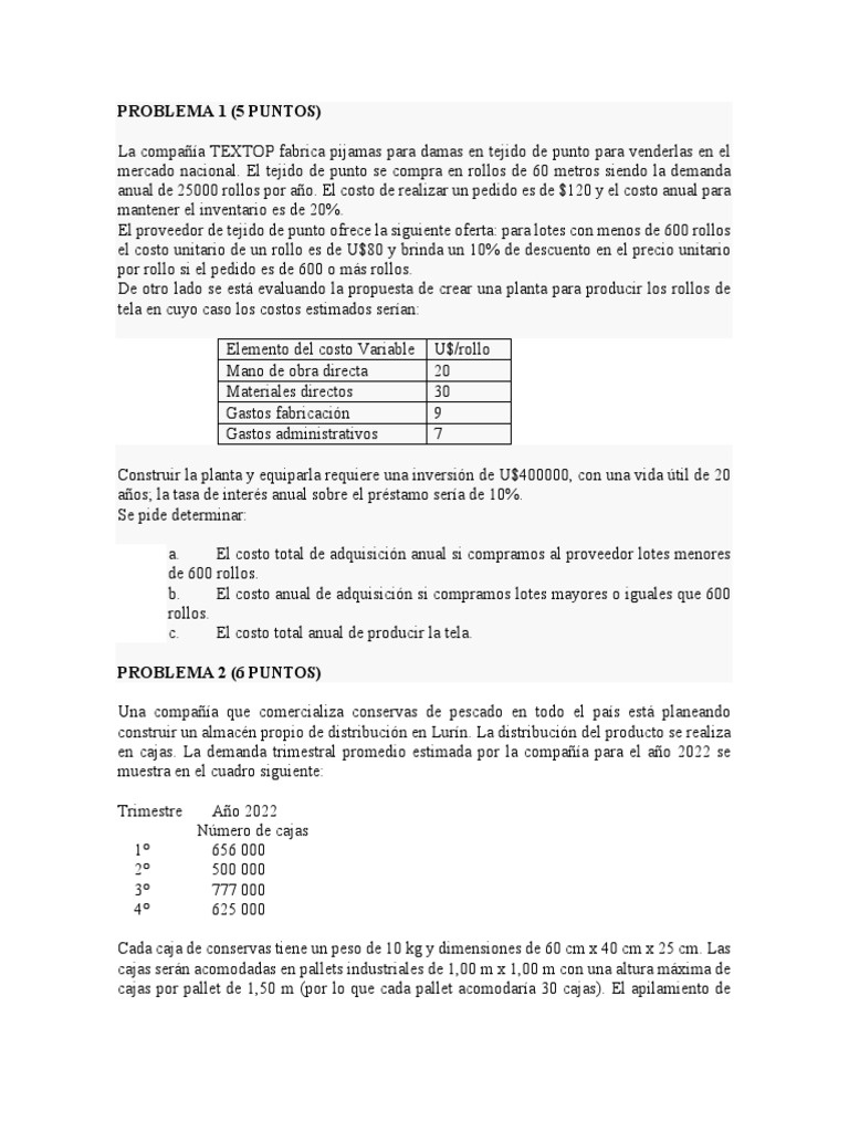 Análisis de Costos y Distribución Empresarial | PDF | Inventario ...