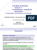 Cours de Base de Donn Ees Cours n.11 Gestion Des Transactions: Contr Ole de Concurrence