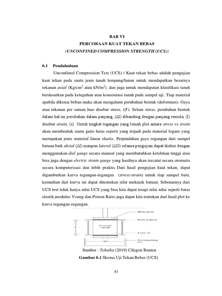 Uji Kuat Tekan Bebas Tanah (UCS) | PDF | Sains & Matematika