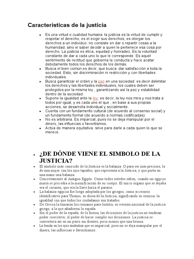 Características de La Justicia | PDF | Justicia | Crimen y violencia
