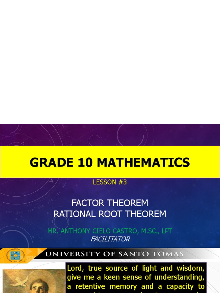 Gr10Math Week3Day3 FactorRationalRoot-Theorems | PDF | Factorization ...