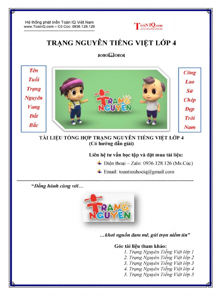 TRẠNG NGUYÊN TIẾNG VIỆT LỚP 4 | PDF
