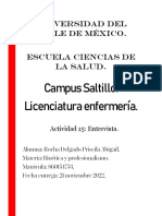 Licenciatura enfermería UVM Saltillo entrevista principios ética