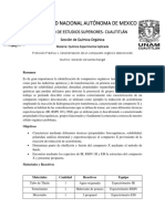 Protócolo Práctica 1. Caracterización de Un Compuesto Orgánico