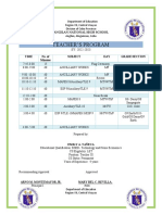 Angilan National High School Teacher's Program Schedule