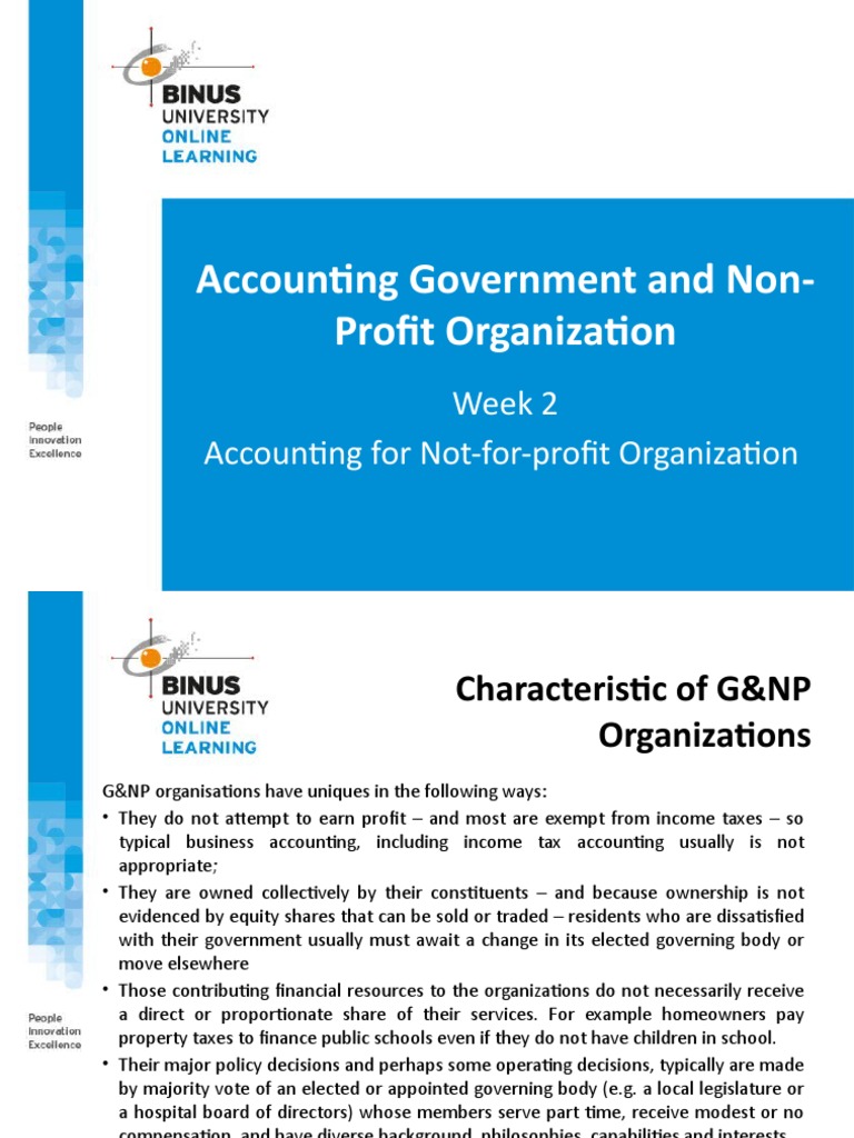 Accounting for Non-Profit Organizations | PDF | Equity (Finance ...