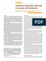 Efficacy of A Cognitive Stimulation Therapy Programme For People With Dementia