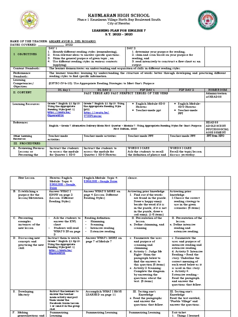 DLL Reading Strategies PDF Learning Cognitive Science