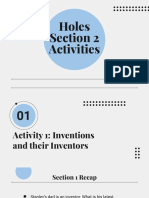 Holes Section 2 Activities