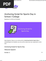 Anchoring Script For Sports Day