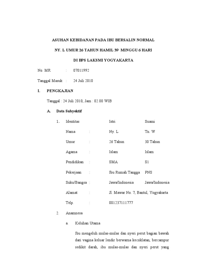 Askeb Ibu Bersalin Normal Varney