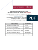 Calendariopasaportes 2 Semestre 2022