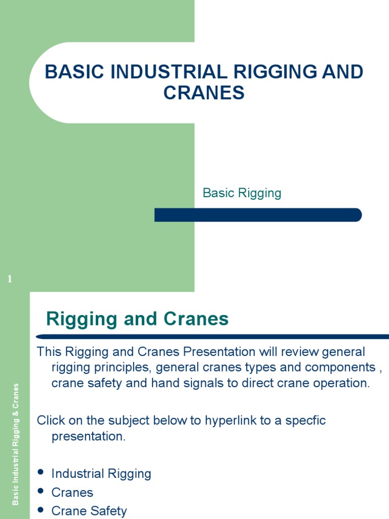Industrial Rigging and Crane Basics | PDF | Lever | Crane (Machine)