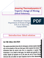 Chemical Engineering Thermodynamics-II Lecture-6 Property Change of Mixing (Ideal Solution
