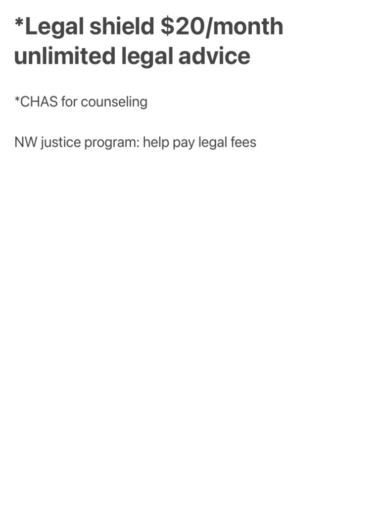 Legal Shield 20month Unlimited Legal Advice PDF