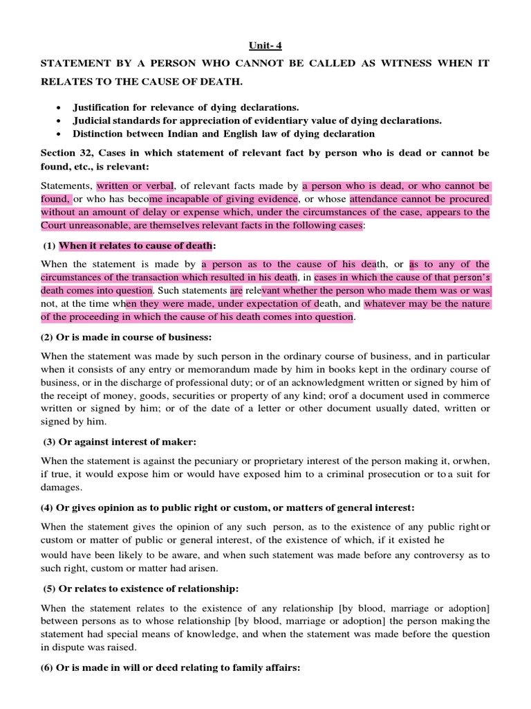 Evidence Law Unit4 . PDF Judgment (Law) In Rem Jurisdiction