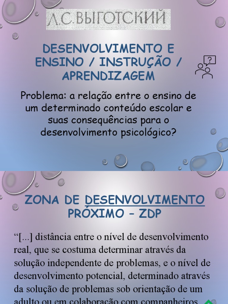 Teoria de Vygotsky e a ZDP na Aprendizagem | PDF | Carreira e ...