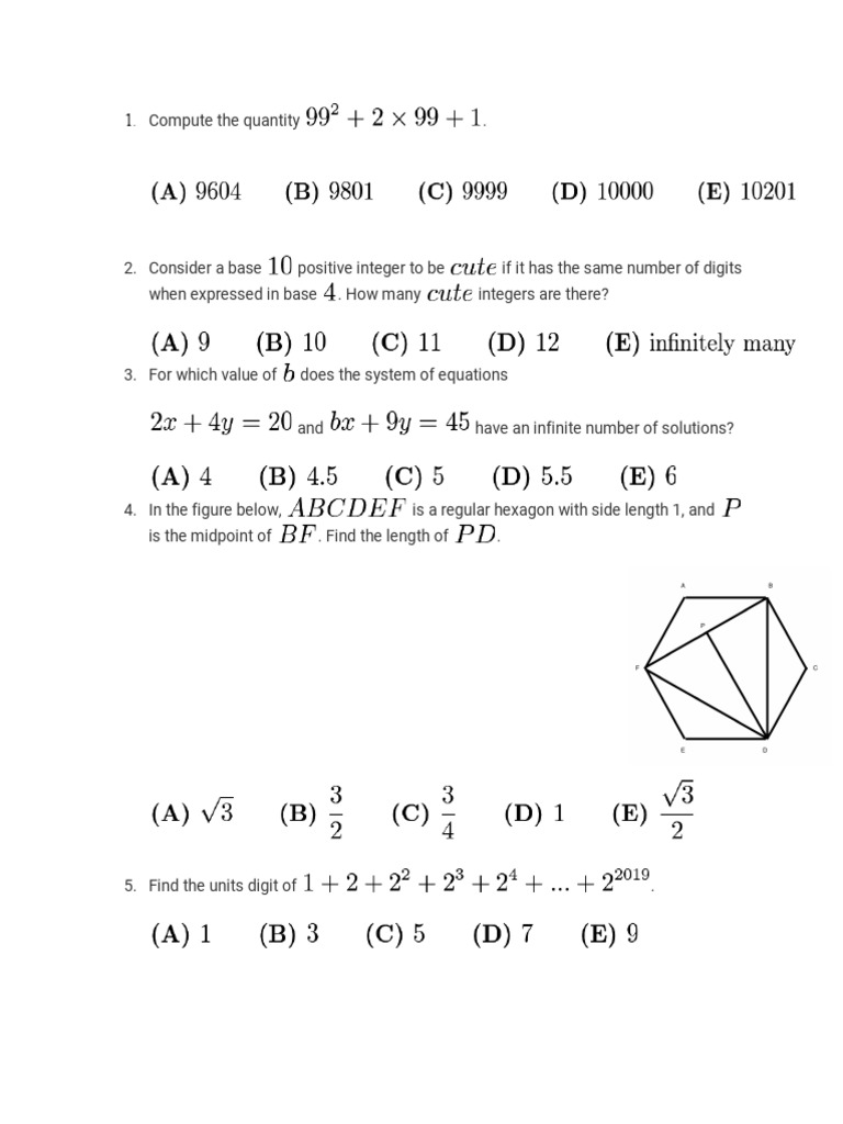 Summer Mock Amc 8 v2 PDF Geometry Mathematics