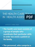 THE HEALTH CARE TEAM: CORE VALUES IN NURSING ASSESSMENT