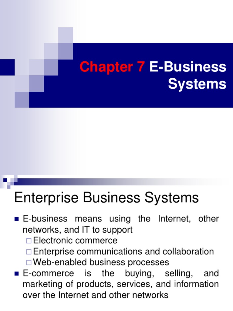 Chapter 7 E Business Systems PDF Electronic Business Marketing