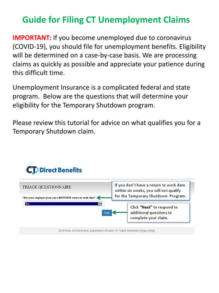 CT Ui PDF Unemployment Benefits Unemployment