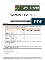 SAMPLE PAPER For Student Presently in Class 7 Going To 8