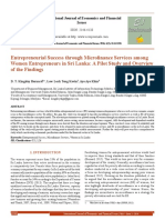 Entrepreneurial Success Through Microfinance Services Among Women Entrepreneurs in Sri Lanka: A Pilot Study and Overview of The Findings