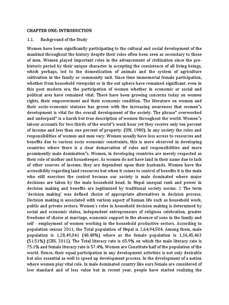 Gender Differentials in Household Decision Making | PDF | Woman | Child ...