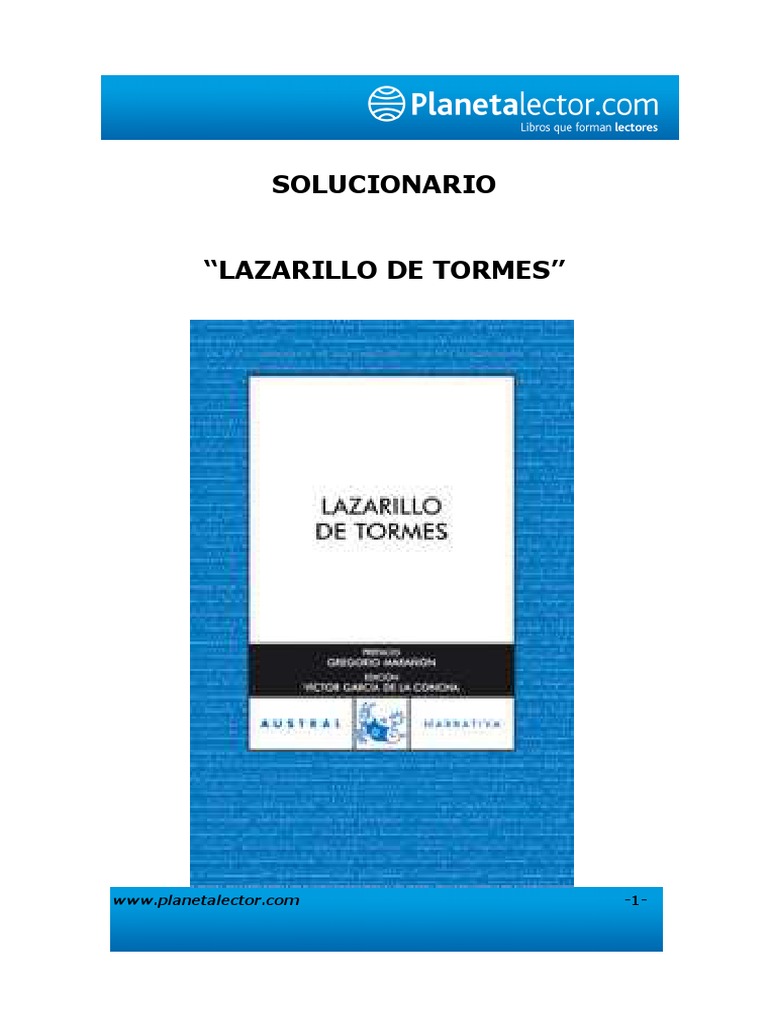 Solucionario de Lazarillo de Tormes | PDF | Religión y espiritualidad