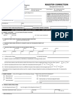 Form 35 MHR - Register Correction