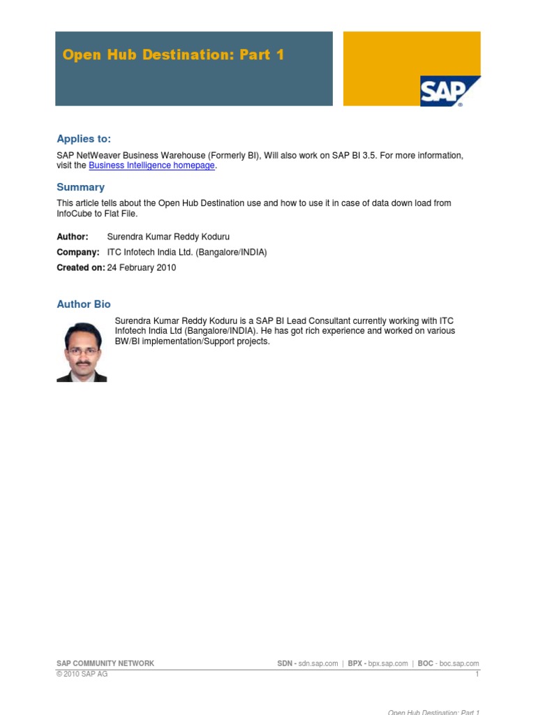 Open Hub Destination - Flat File | PDF | Business Intelligence | Data