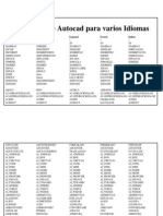 Comandos de Autocad para Varios Idiomas