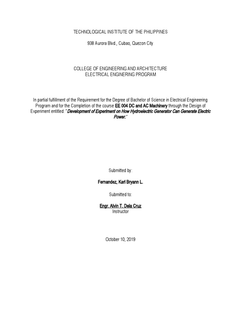 Hydroelectric Generator Acdc Pdf Hydroelectricity Electric Generator