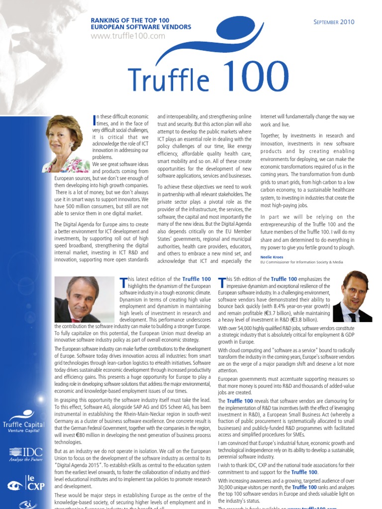Ranking of The Top 100 European Software Vendors: Truffle 100 Truffle ...