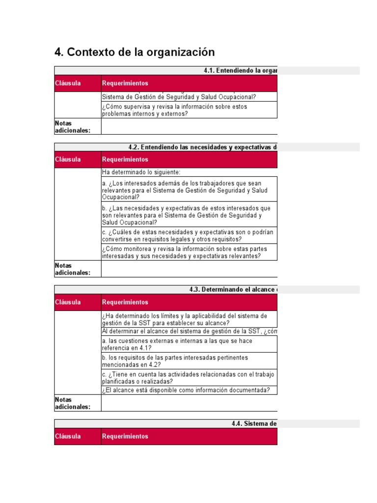 Plantilla Lista de Verificacion ISO 45001 2018 | Descargar gratis PDF ...