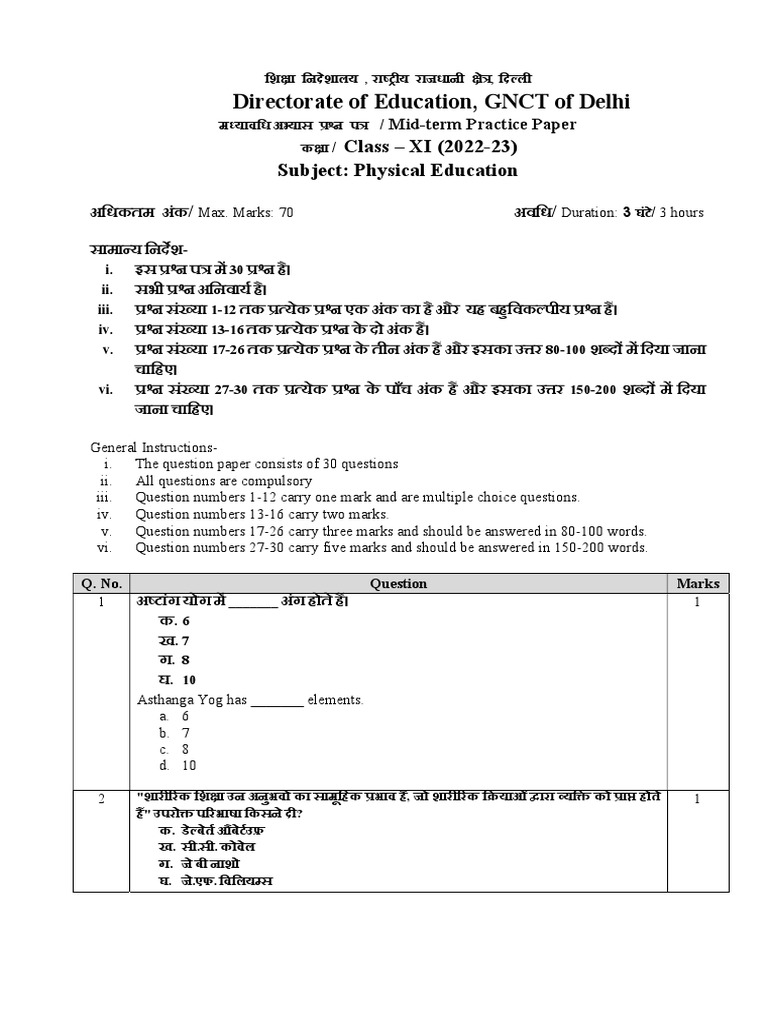 SYLLABUS OF PHYSICAL EDUCATION CLASS 11 CBSE 2025 26 MID TERM visual data 5