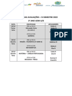 Horário de Avaliação - IV Bimestre