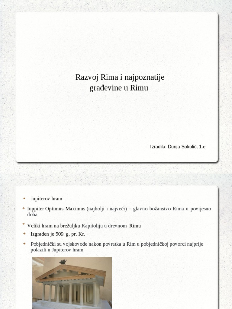Razvoj Rima I Najpoznatije Građevine | PDF