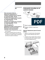 Inicio: Verificación de Los Accesorios Colocación de Pilas en El Control Remoto