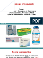 Tema 1 Introducción y Conceptos de Biofarmacia y Farmacocinética